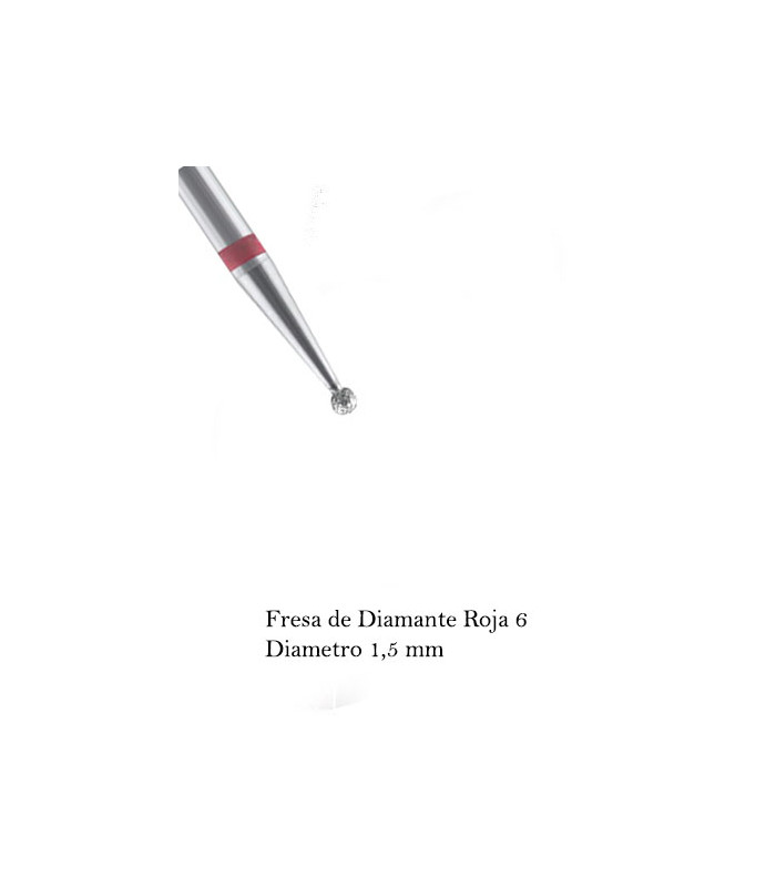 FRESA DE DIAMANTE - ROJA (bola 1,5mm)