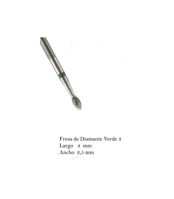 FRESA DE DIAMANTE - VERDE (llama 4mm x 2,5mm)