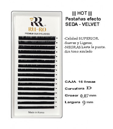 EXTENSIONES DE PESTAÑAS "VOLUMEN"    D-0,07 / 9mm