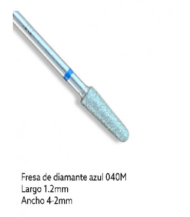 FRESA DE DIAMANTE - AZUL (cónica 12mm x 4-2mm)