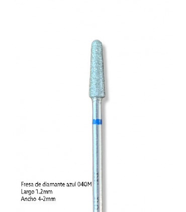 FRESA DE DIAMANTE - AZUL (cónica 12mm x 4-2mm)