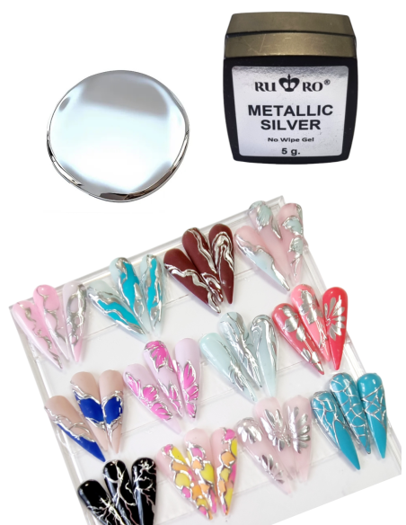 PINTURA GEL - METAL LIQUIDO  5ml. PLATA