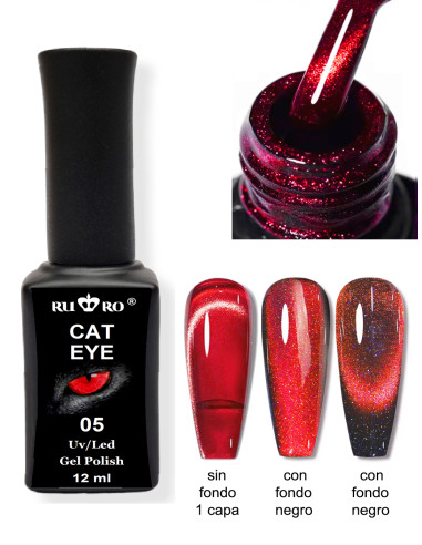 ESMALTE PERMANENTE OJO DE GATO - RED CAT EYE  05