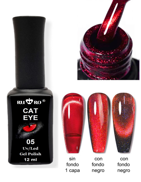 ESMALTE PERMANENTE OJO DE GATO - RED CAT EYE  05