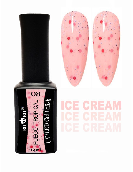 ESMALTE PERMANENTE ICE CREAM - FUEGO TROPICAL 08