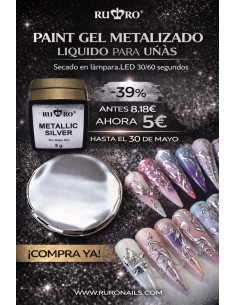 PINTURA GEL - METAL LIQUIDO  5ml. PLATA 2