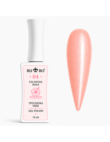 RU RO 04 Escapada Rosa esmalte semipermanente rosa coral con micro shimmer colección Vacaciones de Verano 12 ml