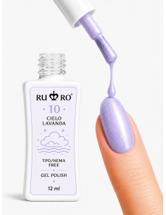 RU RO 10 Cielo Lavanda esmalte semipermanente lila lavanda perlado con micro shimmer colección Vacaciones de Verano 12 ml 2