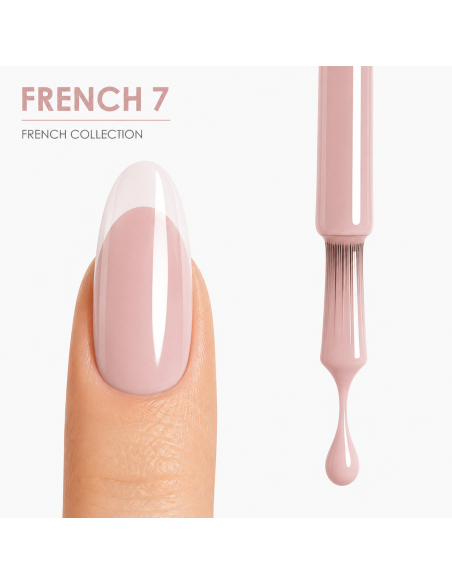 FRENCH 7 - Esmalte Semipermanente Rosa Empolvado RU-RO