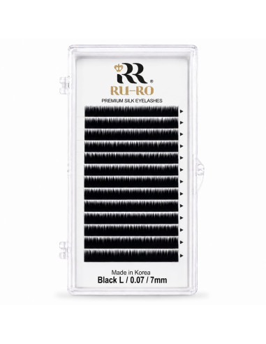 EXTENSIONES DE PESTAÑAS CURVATURA L 0.07 - Largo 7mm. RU-RO PREMIUM