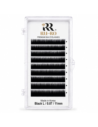 EXTENSIONES DE PESTAÑAS CURVATURA L 0.07 - Largo 11mm. RU-RO PREMIUM