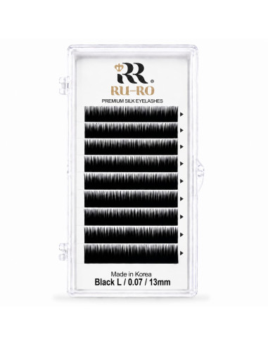 EXTENSIONES DE PESTAÑAS CURVATURA L 0.07 - Largo 13mm. RU-RO PREMIUM