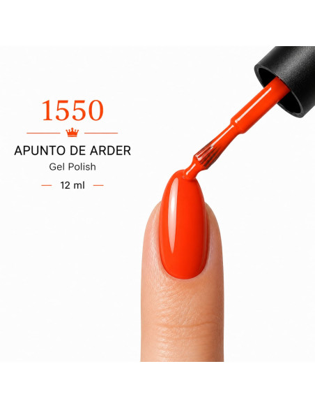 Esmalte Semipermanente Profesional 1550 APUNTO DE ARDER - Ru-Ro Nails 12ml.