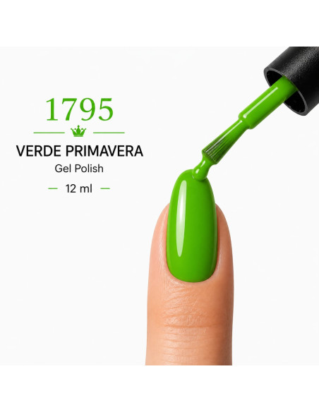 Esmalte Semipermanente Profesional 1795 VERDE PRIMAVERA - Ru-Ro Nails 12ml.