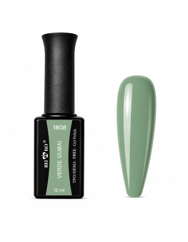 Esmalte Semipermanente Profesional 1808 VERDE DUBAI - Ru-Ro Nails 12ml.