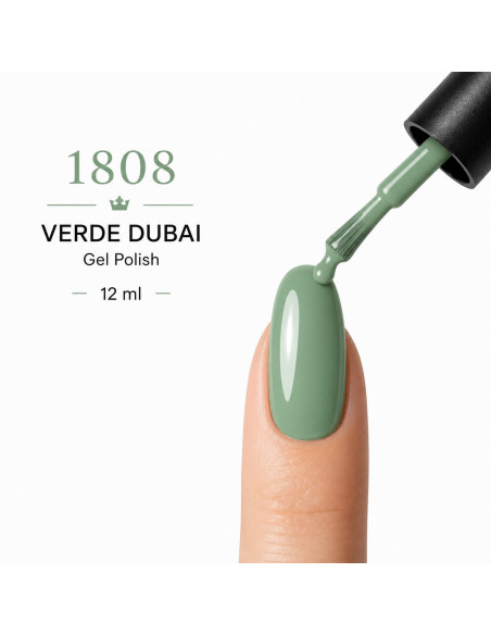 Esmalte Semipermanente Profesional 1808 VERDE DUBAI - Ru-Ro Nails 12ml.