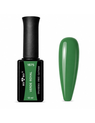 Esmalte Semipermanente Profesional 1875 VERDE ROYAL - Ru-Ro Nails 12ml.