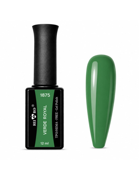 Esmalte Semipermanente Profesional 1875 VERDE ROYAL - Ru-Ro Nails 12ml.