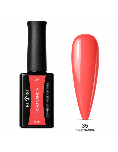 Esmalte Semipermanente ROJO SANDÍA Nº 35  Ru-Ro Nails