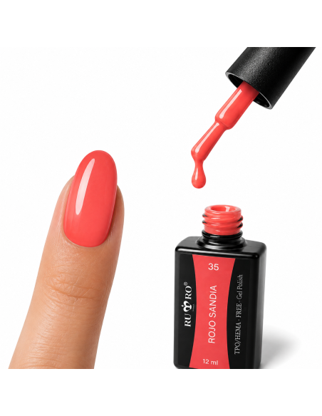 Esmalte Semipermanente Profesional 35 ROJO SANDÍA  Ru-Ro Nails
