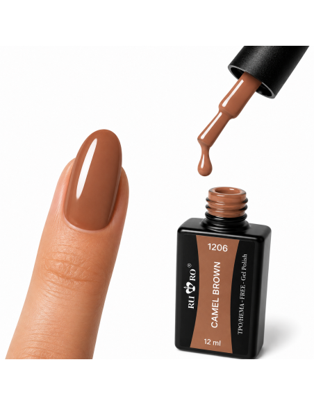 Esmalte Semipermanente Profesional  1206 CAMEL BROWN  Ru-Ro Nails