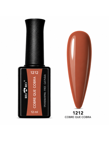 Esmalte permanente cobre Cobre Que Cobra Nº 1212 RU-RO Nails sin TPO y sin HEMA