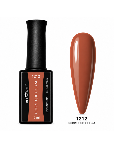 Esmalte permanente cobre Cobre Que Cobra Nº 1212 RU-RO Nails sin TPO y sin HEMA