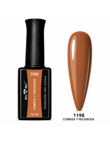 Esmalte permanente cobre Nº 1198 Cobriza y Peligrosa RU-RO Nails sin TPO y sin HEMA