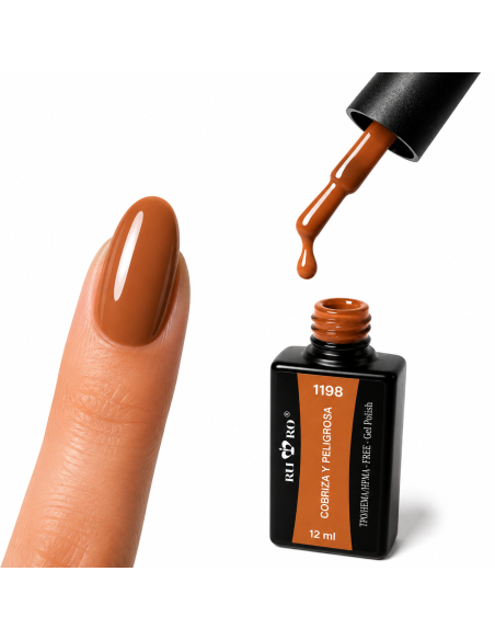 Esmalte Semipermanente Profesional  1198 COBRIZA Y PELIGROSA  Ru-Ro Nails