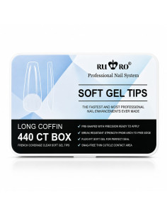 Soft Gel Tips Long Coffin Bailarina 440 uds | RU-RO
