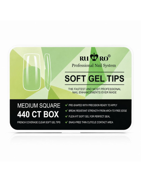 copy of Soft Gel Tips Long Coffin Bailarina 440 uds – RU-RO