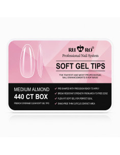Soft Gel Tips Medium Almond Almendra 440 uds – RU-RO