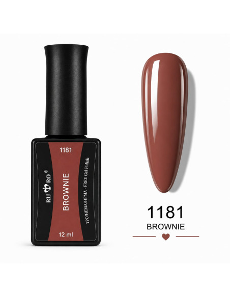 Esmalte semipermanente marrón Brownie 1181 RU-RO