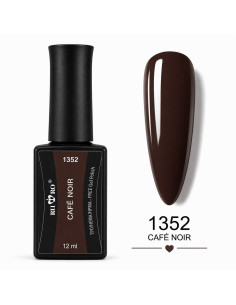 Esmalte semipermanente marrón oscuro Café Noir 1352 RU-RO 12 ml
