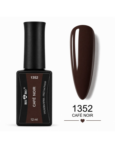 Esmalte semipermanente marrón oscuro Café Noir 1352 RU-RO 12 ml