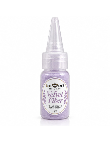 Velvet Fiber Lila RU-RO Nails 1 g – Fibra Efecto Terciopelo para Decoración de Uñas y Nail Art