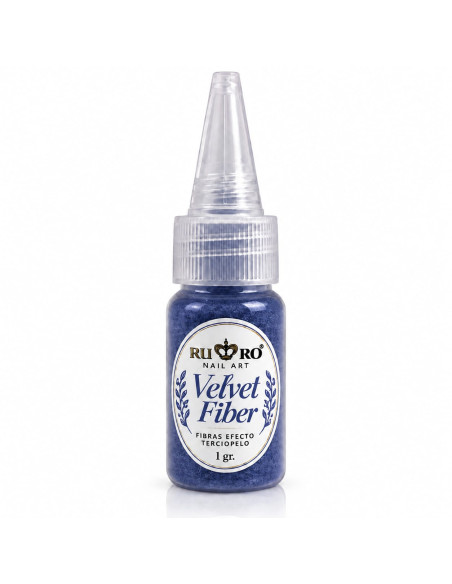 Velvet Fiber Azul Marino RU-RO Nails 1 g – Fibra Efecto Terciopelo para Uñas y Nail Art