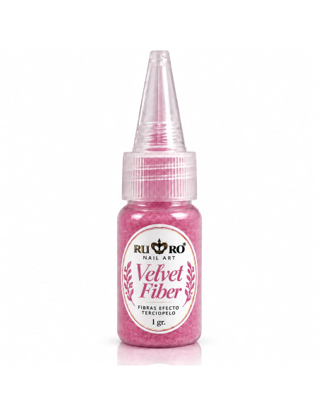 Velvet Fiber Rosa Magenta RU-RO Nails 1 g – Fibra Efecto Terciopelo para Uñas y Nail Art