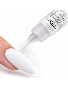 Velvet Fiber blanco RU-RO Nails fibra efecto terciopelo para decoración de uñas 2