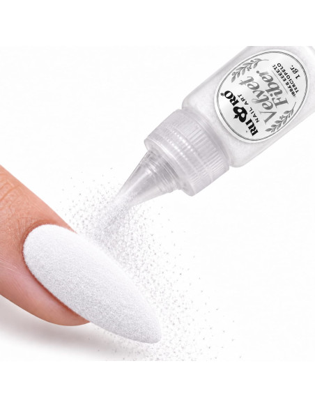 Velvet Fiber Blanco RU-RO Nails 1 g – Fibra Efecto Terciopelo para Uñas y Nail Art