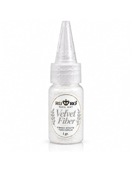 Velvet Fiber Blanco RU-RO Nails 1 g – Fibra Efecto Terciopelo para Uñas y Nail Art