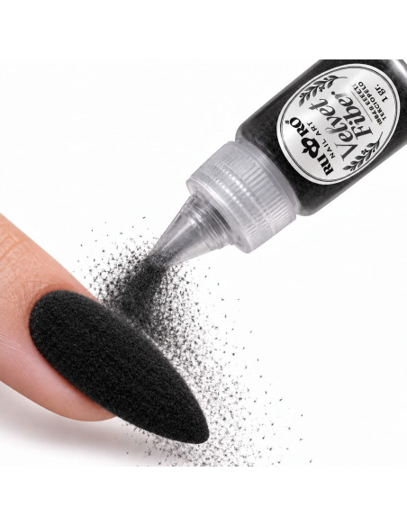 Velvet Fiber Negro RU-RO Nails 1 g – Fibra Efecto Terciopelo para Uñas y Nail Art
