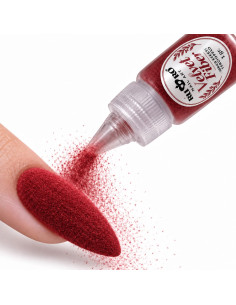 Velvet Fiber rojo RU-RO Nails fibra efecto terciopelo para decoración de uñas 2