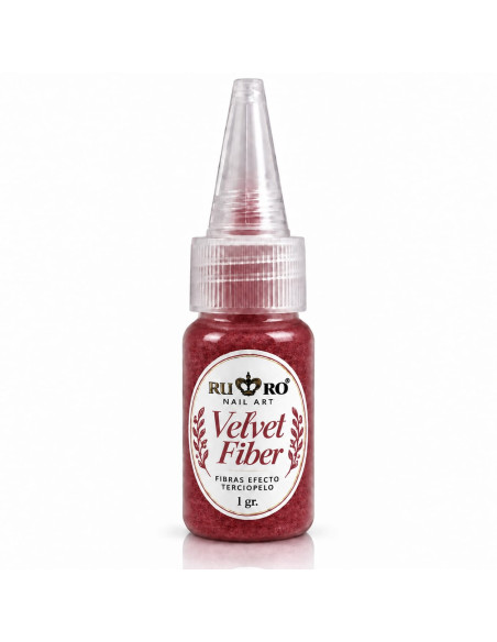 Velvet Fiber Rojo RU-RO Nails 1 g – Fibra Efecto Terciopelo para Uñas y Nail Art