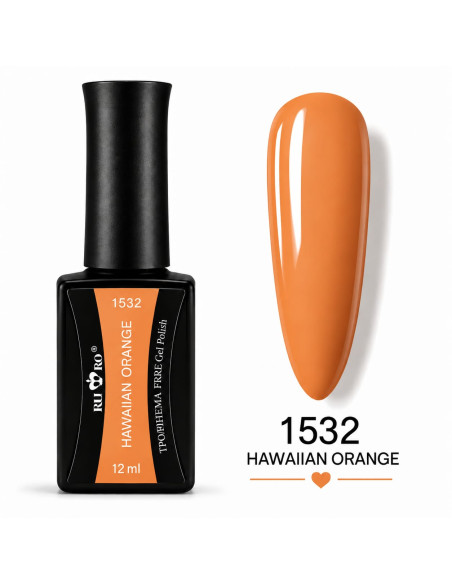 Esmalte Semipermanente RU-RO Nails 1532 Hawaiian Orange – 12 ml