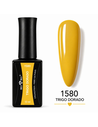 Esmalte semipermanente amarillo mostaza RU-RO Nails 1580 Trigo Dorado 12 ml