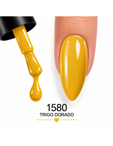 Color esmalte semipermanente 1580 Trigo Dorado RU-RO Nails