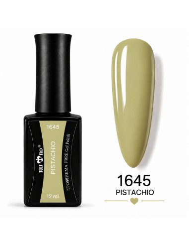 Esmalte semipermanente verde pistacho RU-RO Nails 1645 Pistachio 12 ml