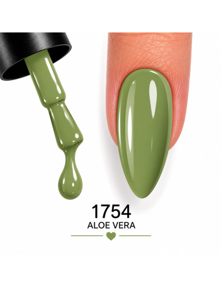 Color verde Aloe Vera 1754 esmalte semipermanente RU-RO Nails