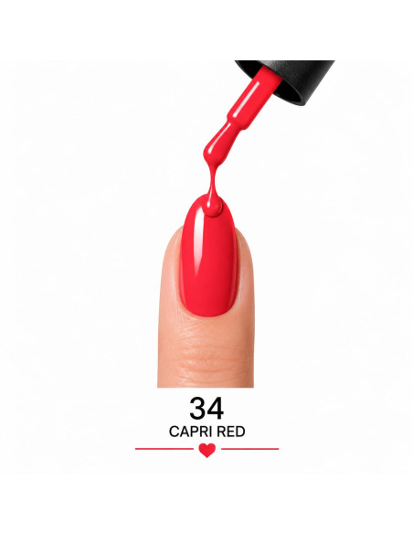 Esmalte Semipermanente 34 Capri Red RU-RO Nails 12 ml